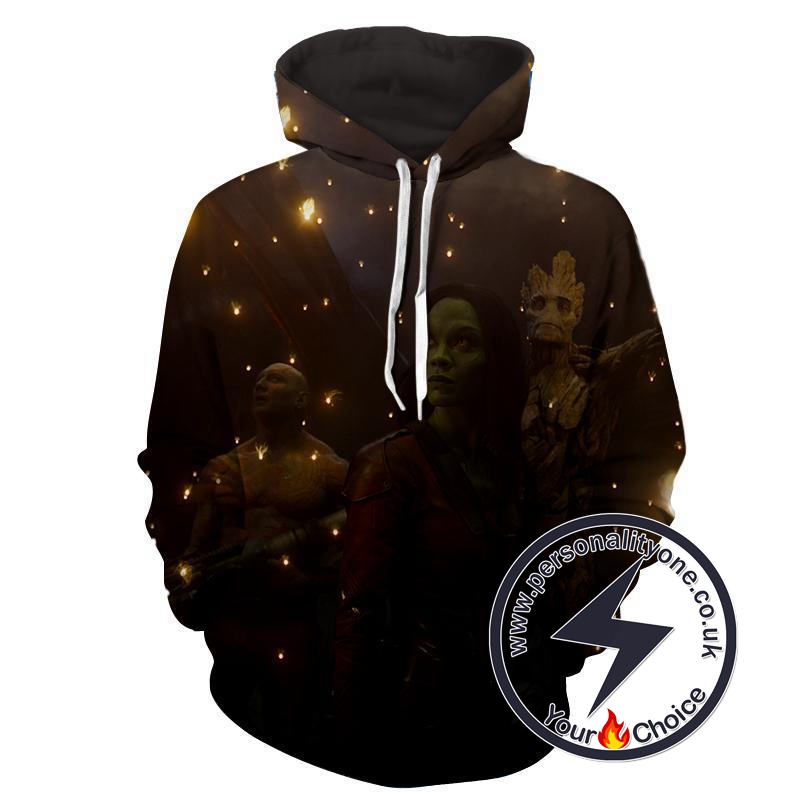 Gamora-Drax-Groot 3D-Guardian Of Galaxy Hoodies